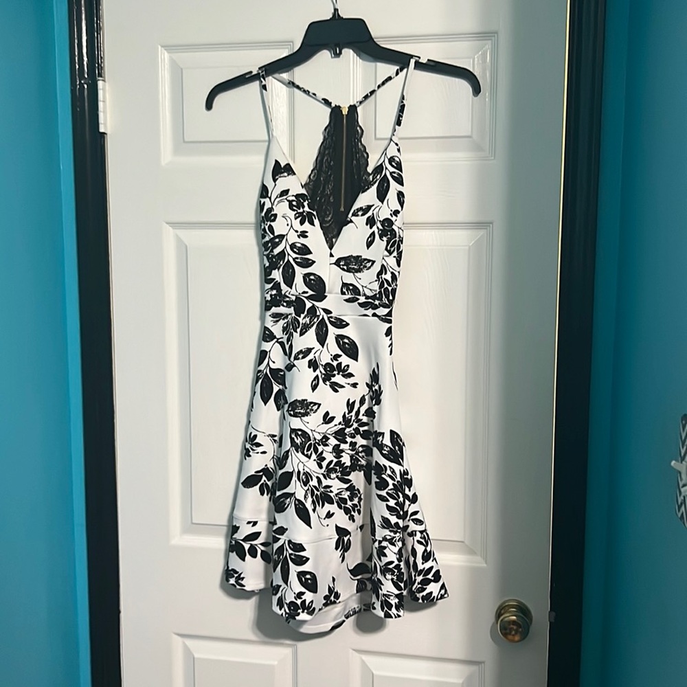 Black and white formal dress